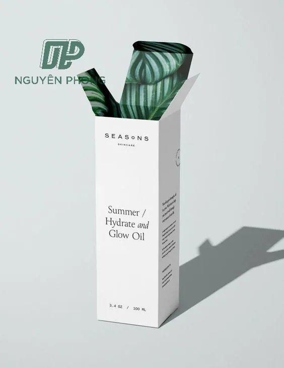 Hộp nắp gài đựng mỹ phẩm – mẫu tham khảo hộp giấy mềm ivory/duplex
