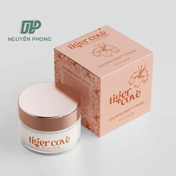 Hộp giấy gấp đựng hũ mỹ phẩm – mẫu tham khảo hộp giấy mềm ivory/duplex