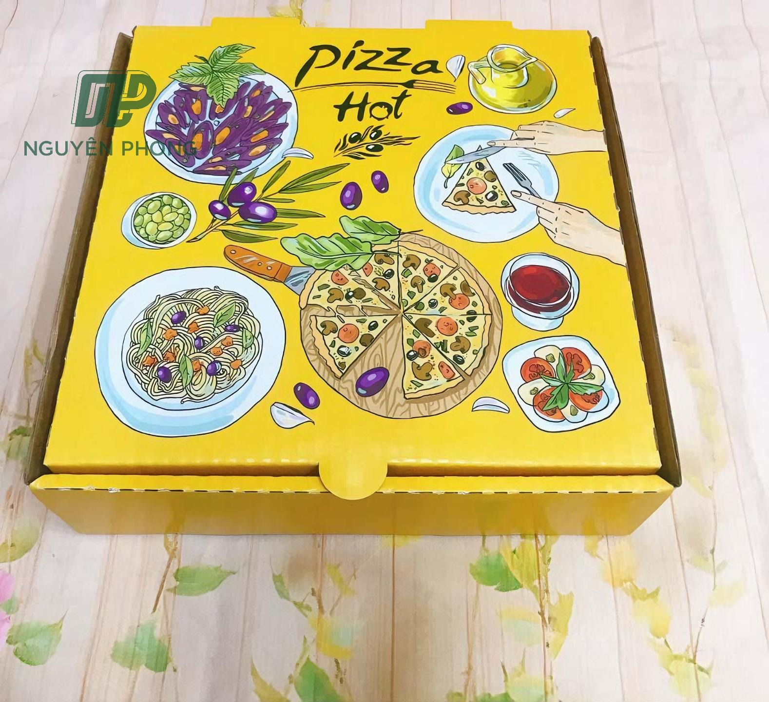 in hộp pizza