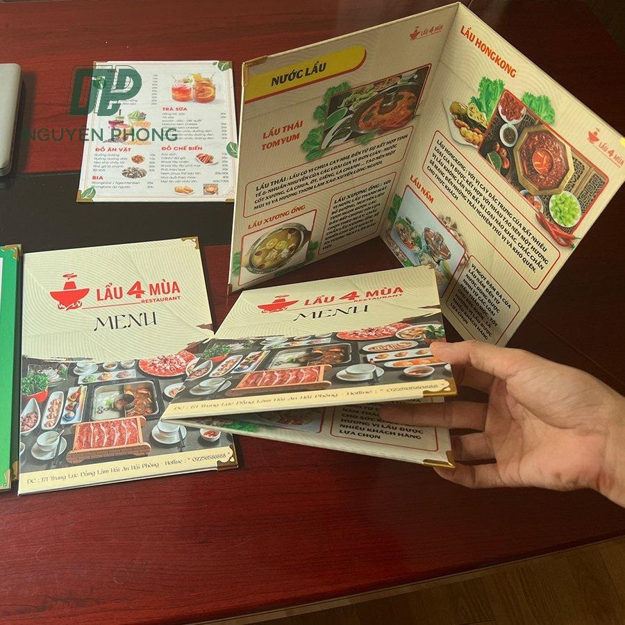 In Menu Nhà Hàng Nhanh Chóng, Giao Hàng Đúng Hẹn