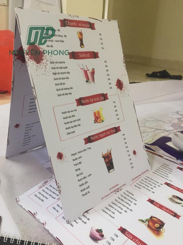 in menu nhựa