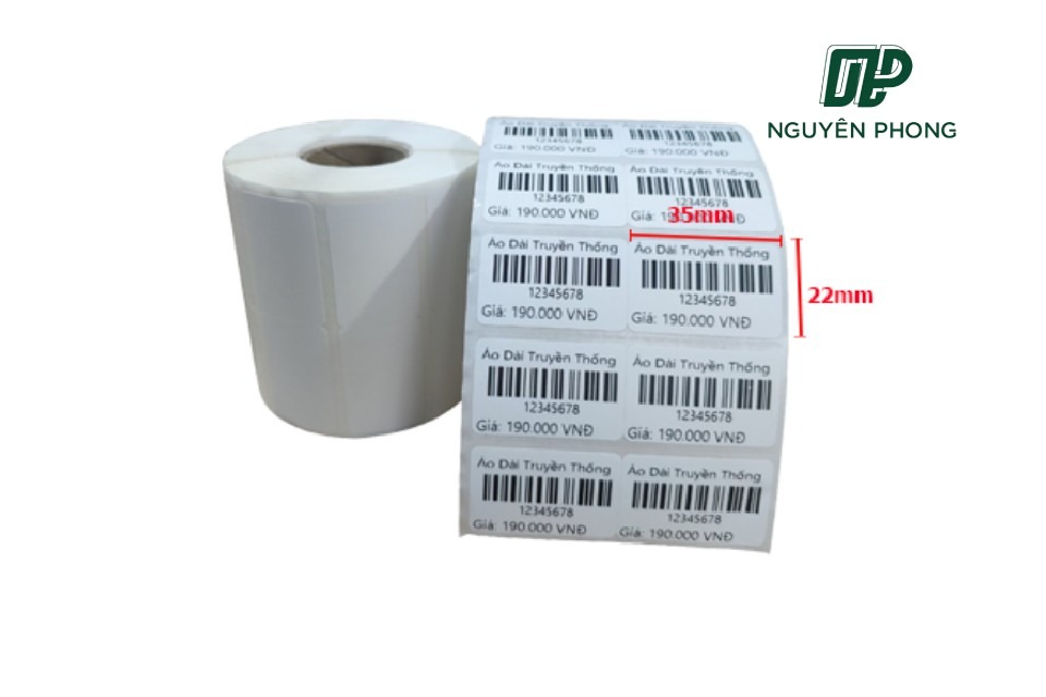 Giấy in tem siêu thị 35mm x 22mm