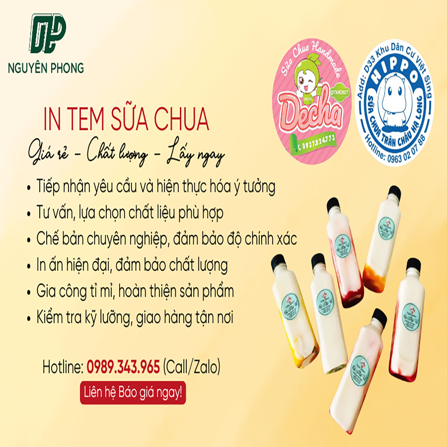In Ấn Tem Sữa Chua Chuyên Nghiệp – Tăng Cường Nhận Diện Thương Hiệu