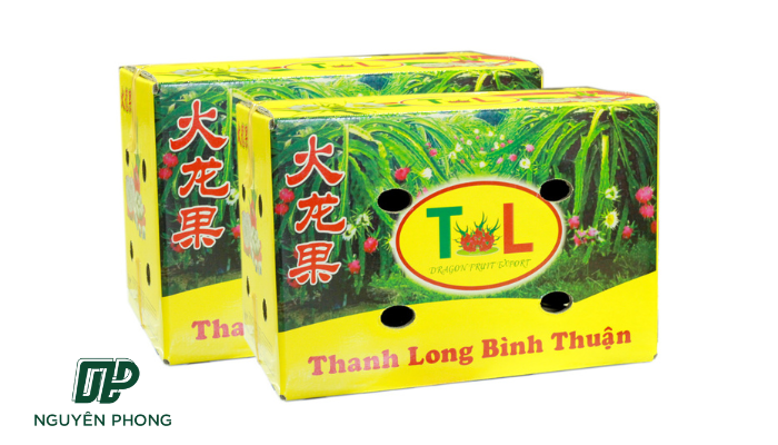 Mẫu thùng carton đựng thanh long làm quà tặng