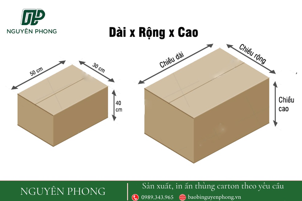 Kích thước của thùng carton đựng nghệ tươi xuất khẩu có thể thay đổi tùy thuộc vào số lượng hàng hóa cần đóng gói