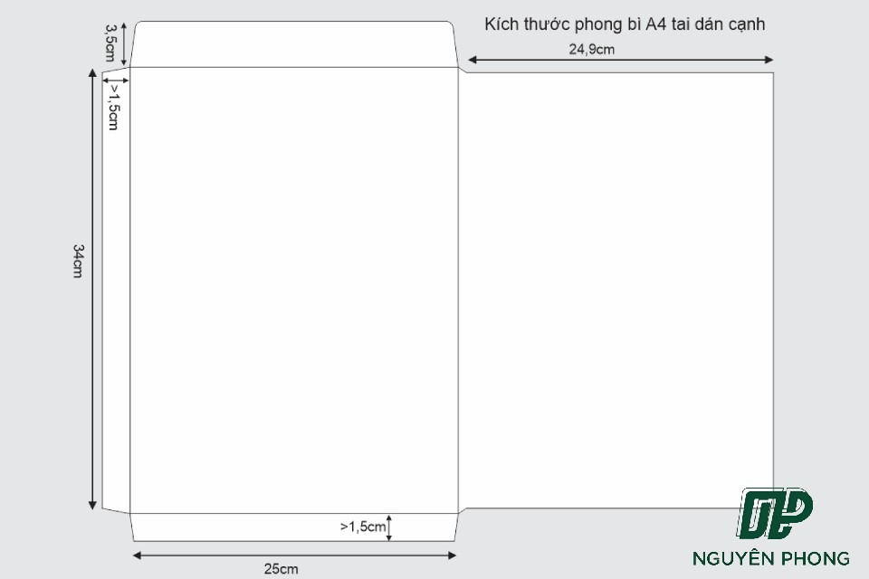 Kích thước phong bì A4 cho doanh nghiệp