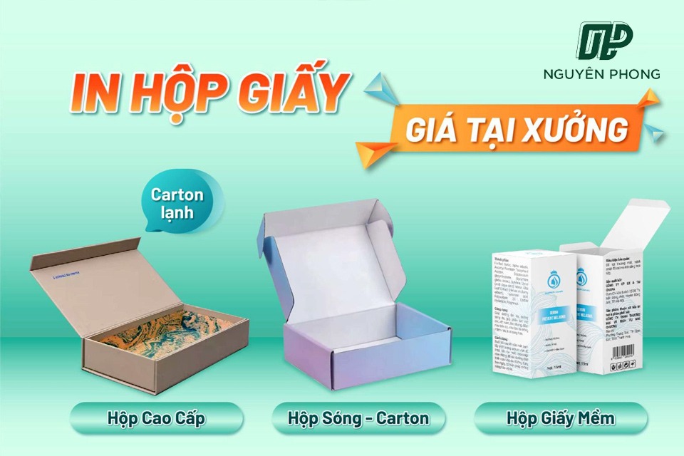 Giá in hộp giấy in logo tại Nguyên Phong luôn tốt nhất