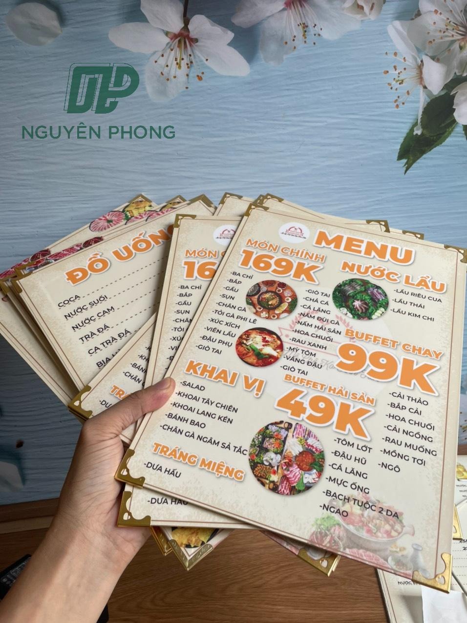 in menu nhà hàng