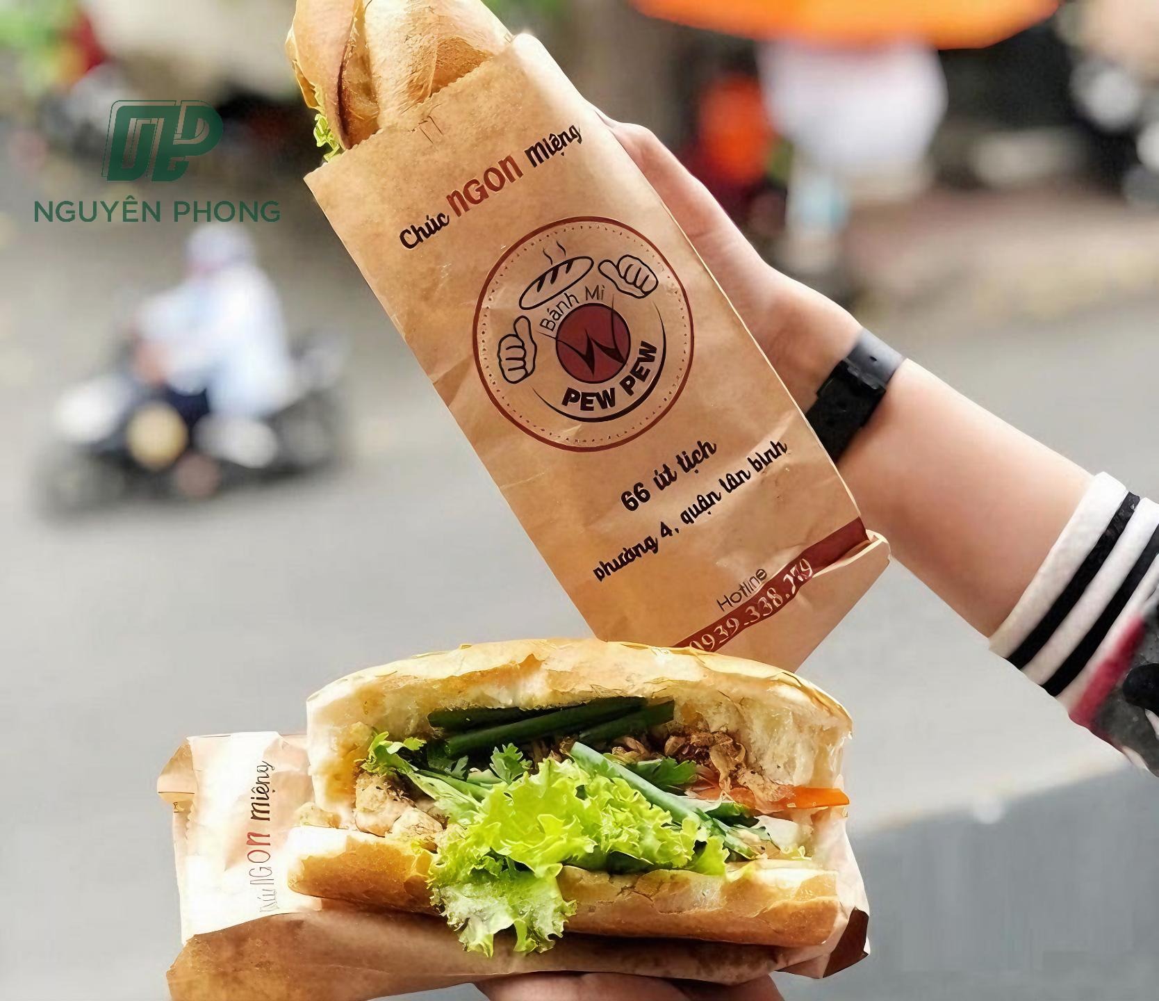 in túi giấy bánh mì