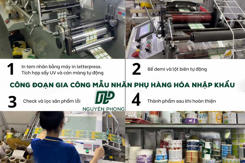 Công đoạn gia công mẫu nhãn phụ hàng hóa nhập khẩu