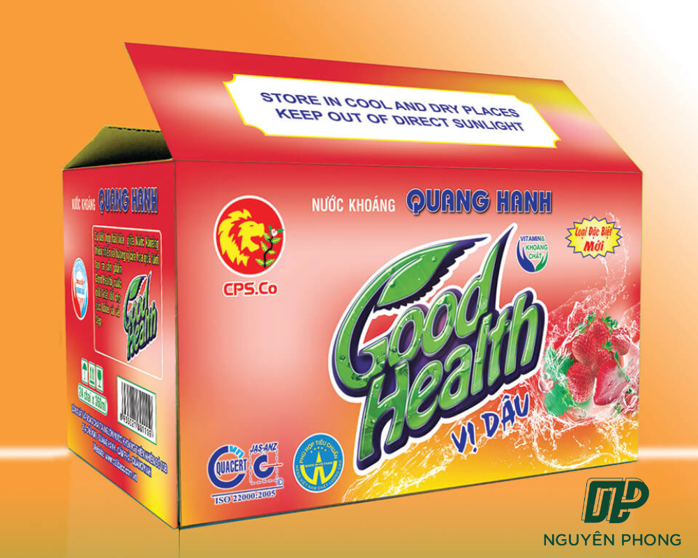 Thùng carton có bố cục hài hòa giữa các yếu tố thiết kế