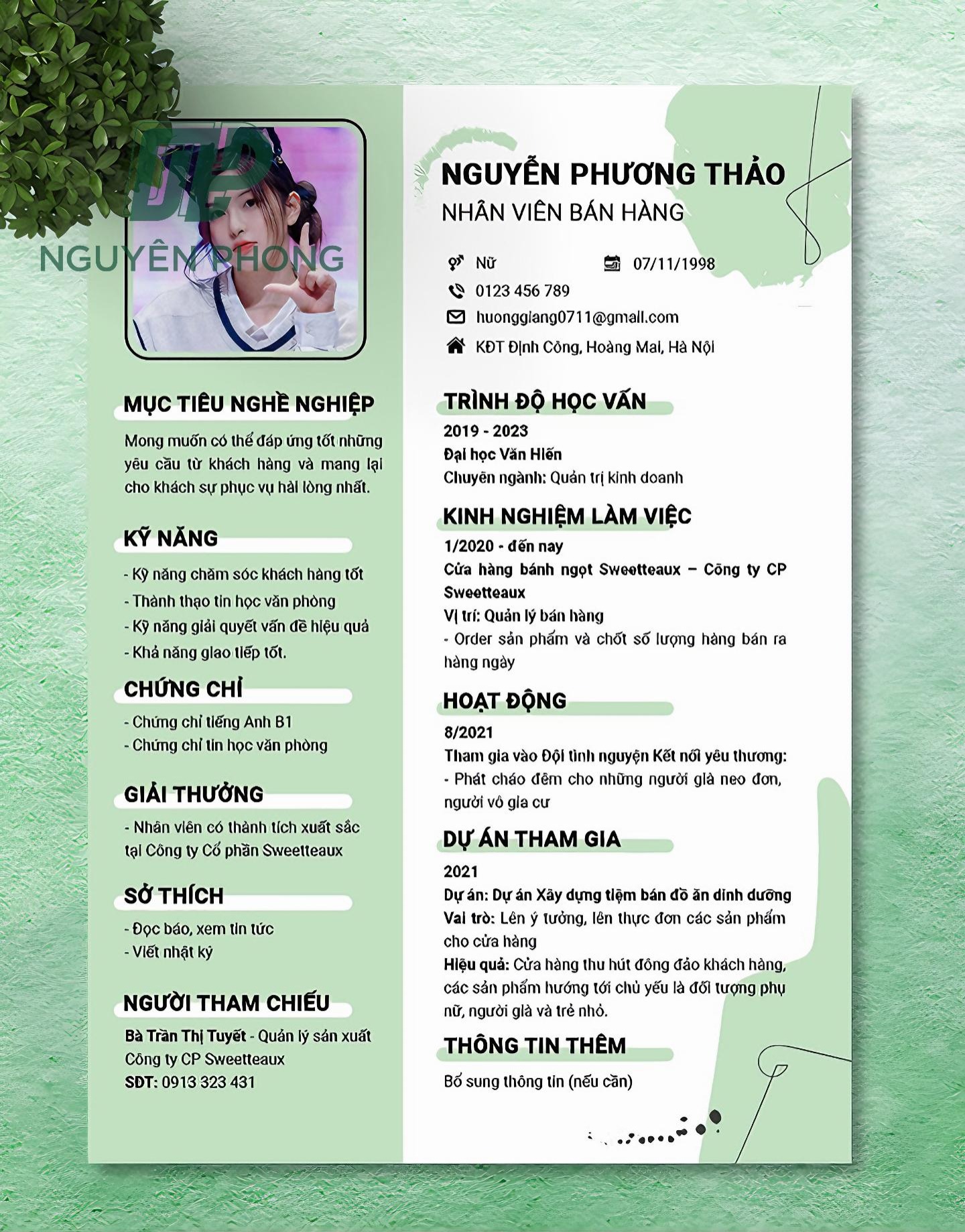 mẫu profile