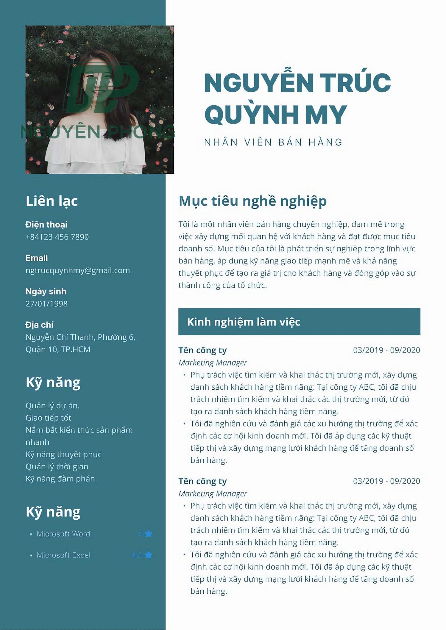 mẫu profile