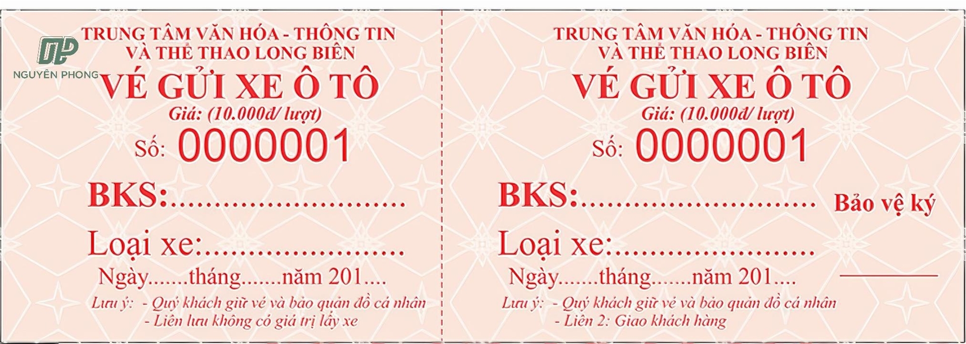 mẫu vé xe