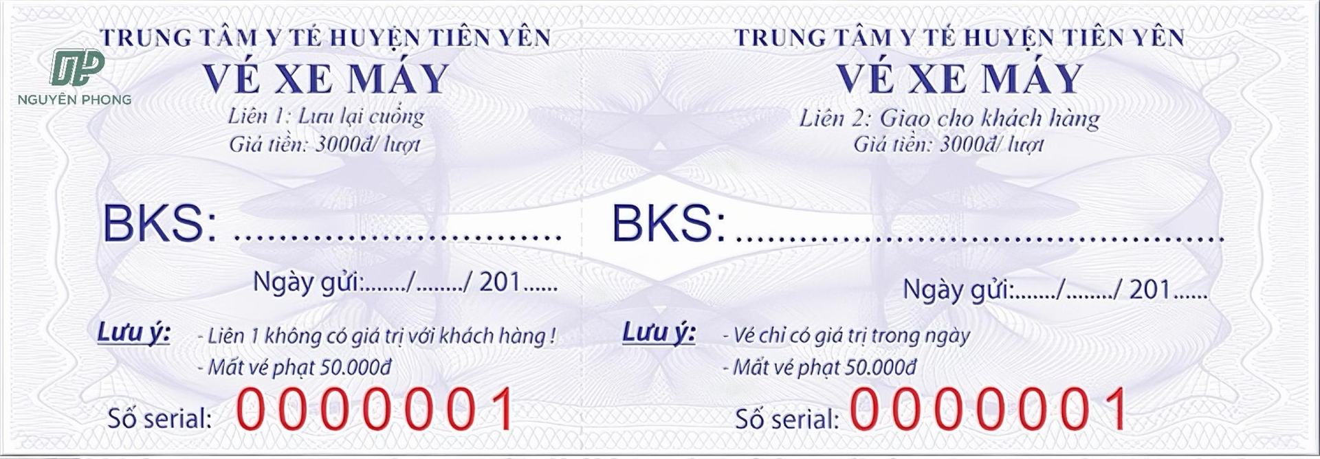 mẫu vé xe