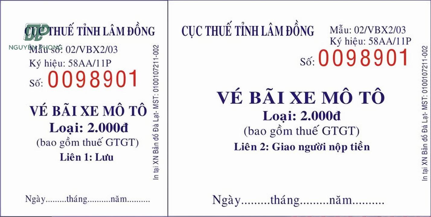 mẫu vé xe