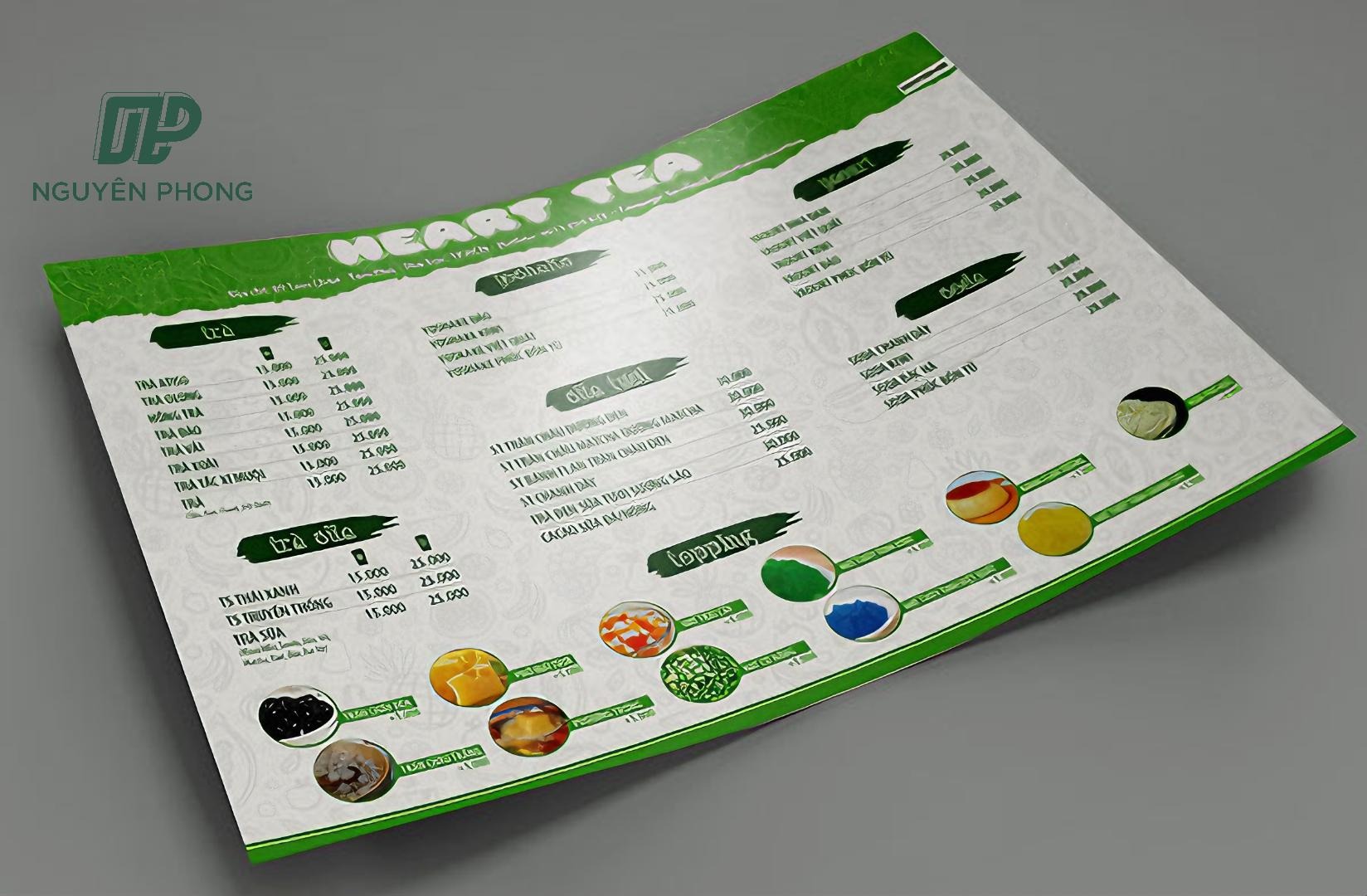 menu trà sữa