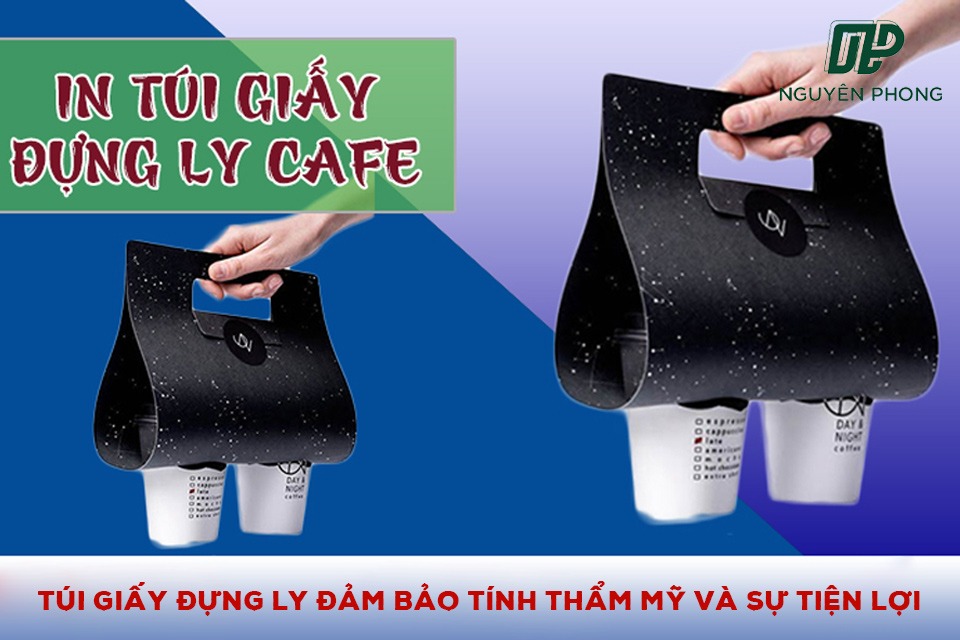 Túi giấy đựng ly được thiết kế với nhiều kiểu dáng độc đáo và tay cầm chắc chắn