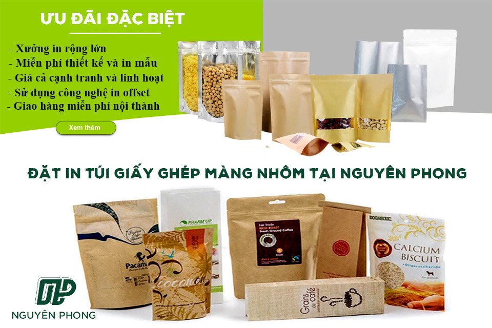 Ưu đãi đặc biệt khi đặt in túi giấy ghép màng nhôm tại Bao Bì Nguyên Phong