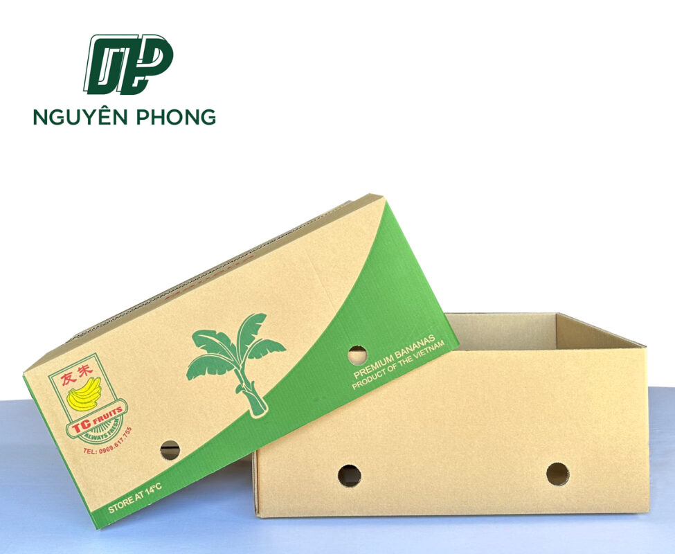 Thùng carton đựng nông sản cứng cáp, có lỗ thông khí