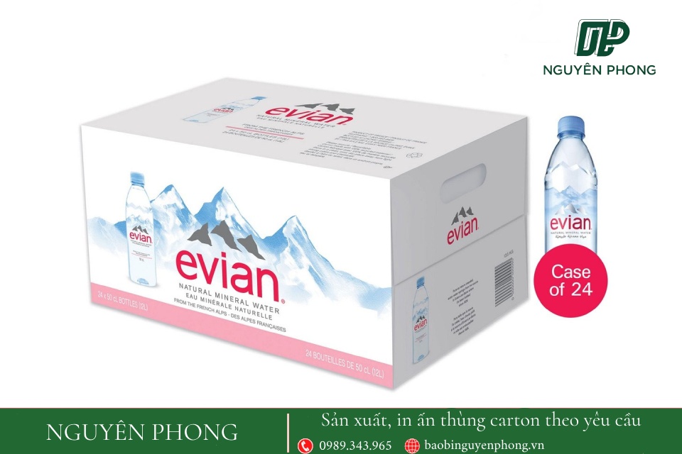 Thùng carton đựng nước uống đóng chai thường được làm từ giấy carton 3 lớp