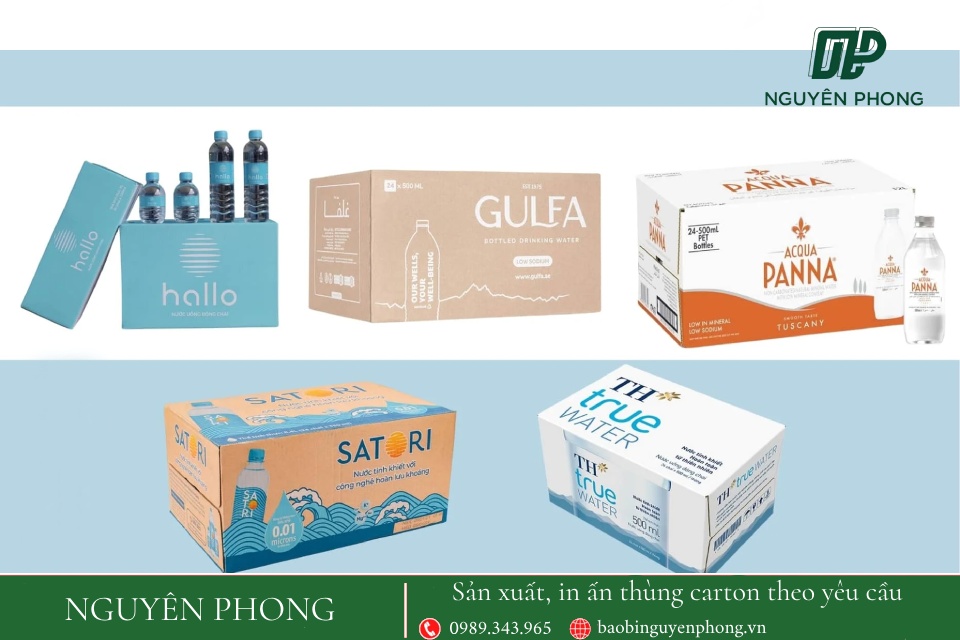 Kích thước thùng carton phải tương ứng với số lượng, kích thước và hình dáng của chai nước