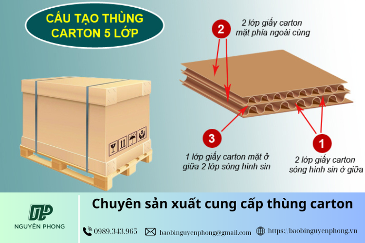 Cấu tạo thùng carton 5 lớp